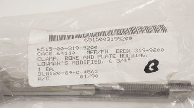 Orox 319-9200 Lowman Modified Bone and Plating Holding Clamp 6-3/4in